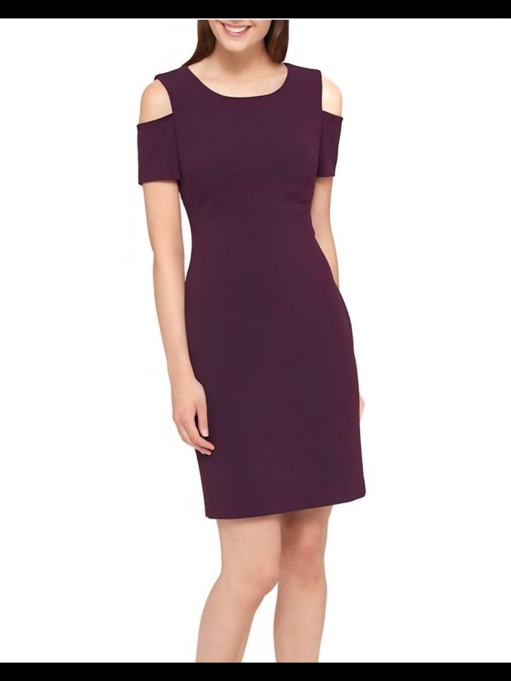 Tommy Hilfiger Cold-Shoulder Sheath Dress Plum Purple